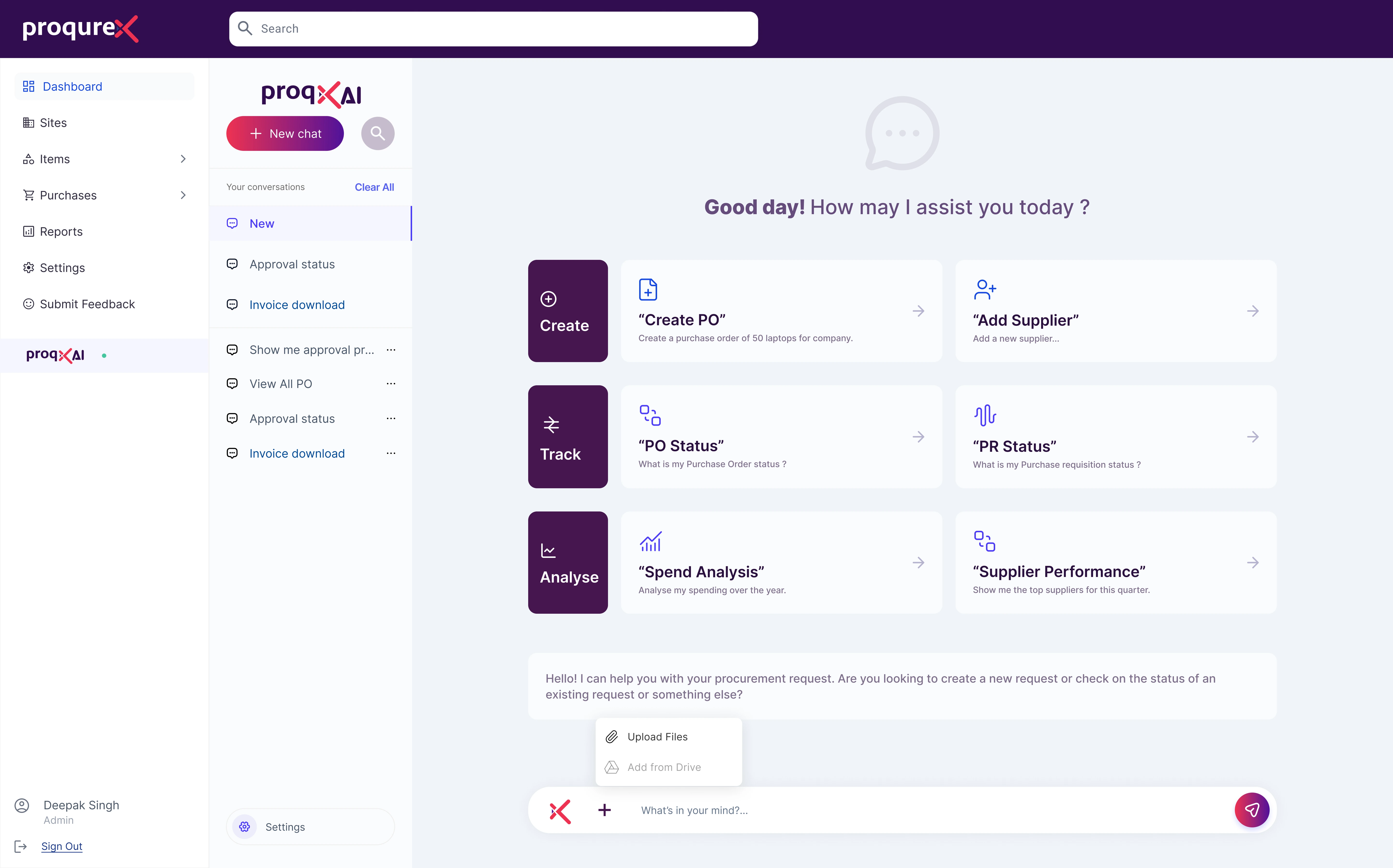 AI-powered procurement platform dashboard illustration